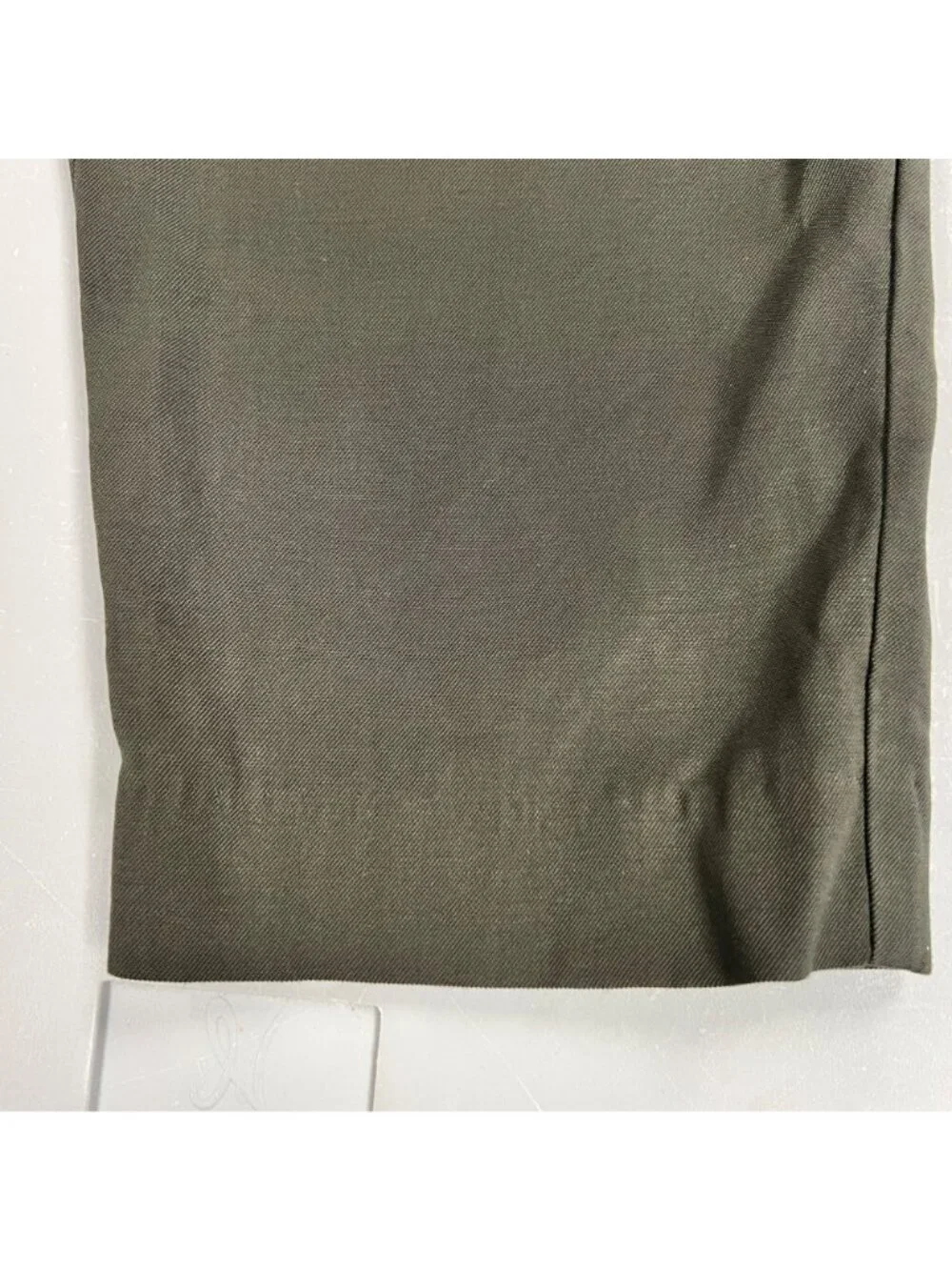 H&M Womens Paperbag Pants Belted High Rise Green Size 6 Pockets